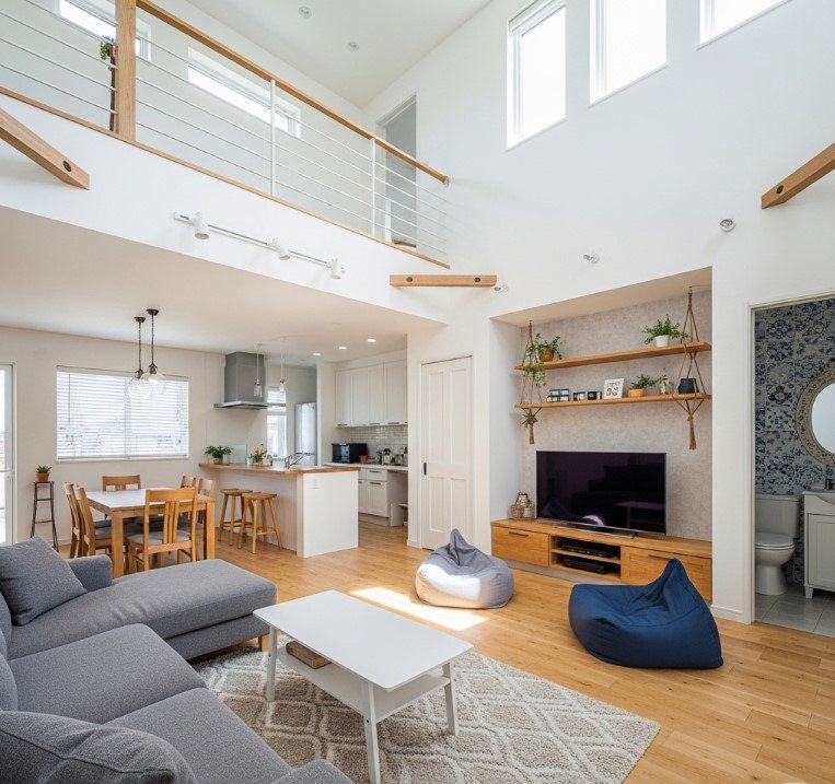 Desain Interior Lantai Pusat Aktivitas Harian