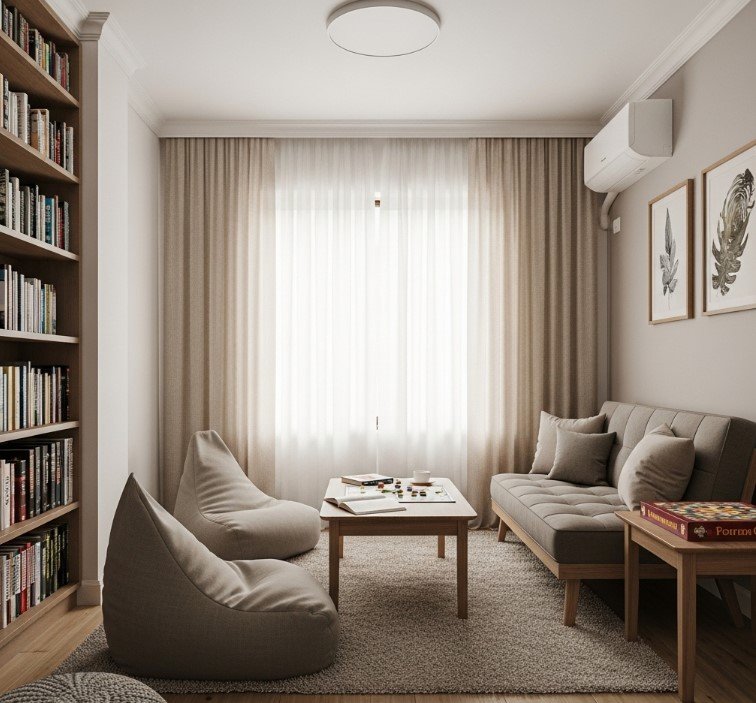 Desain Interior Rumah Minimalis 2 Lantai Ruang Keluarga Atas