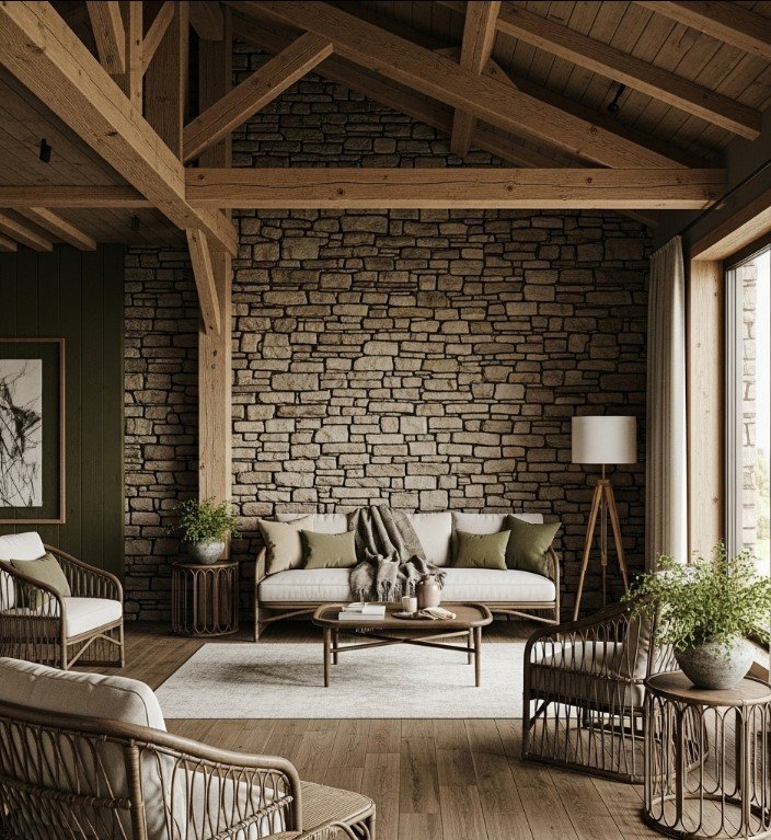 Desain Interior Rumah Rustic Modern