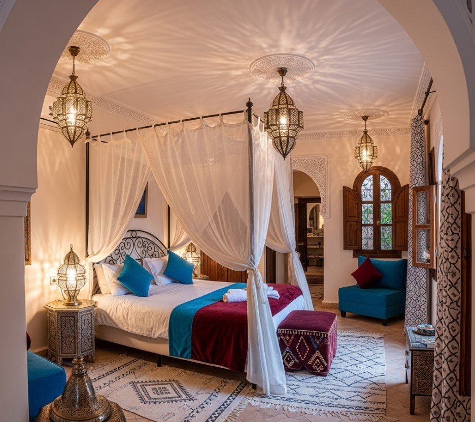 Desain interior rumah Kamar Tidur ala maroko